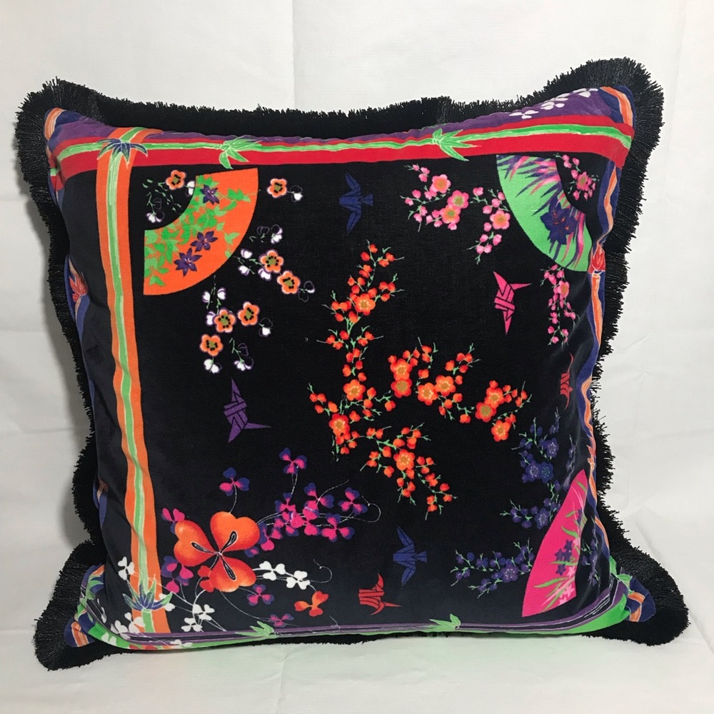 Gianni Versace for H&M Pillow Japanese Floral Theme Down Filled 20”